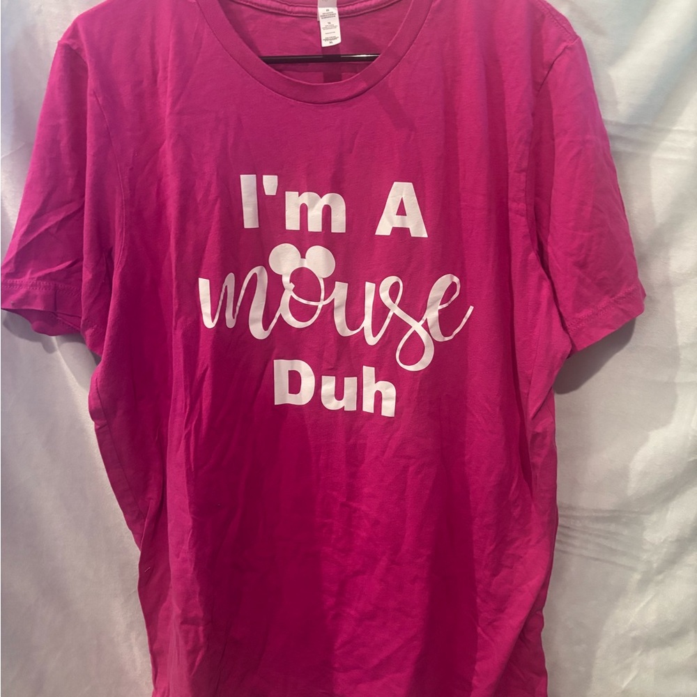 Pink Graphic Tee with I’m a mouse text